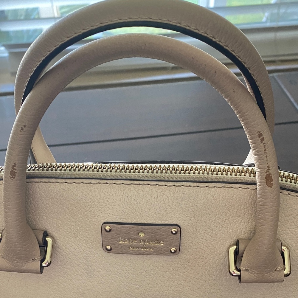 kate spade Cream Dome Satchel with Crossbody Strap and Gold Hardware - Picture 3 of 5